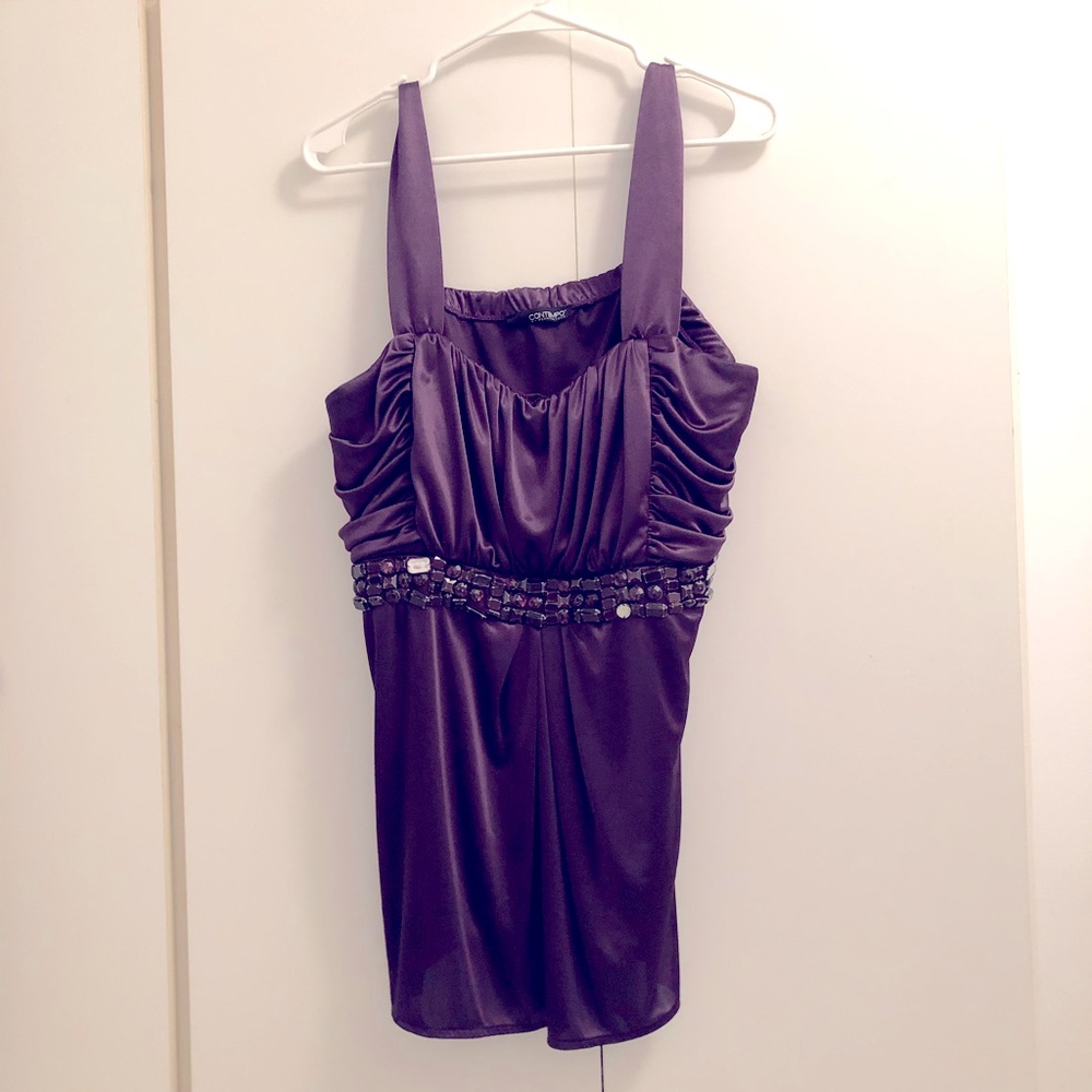 Contempo, size 14 purple dressy shirt.
